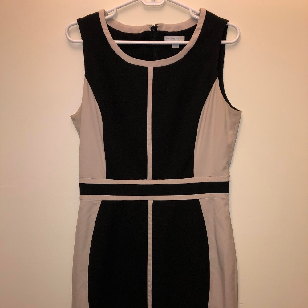 NY&C Black & Tan Pencil Dress